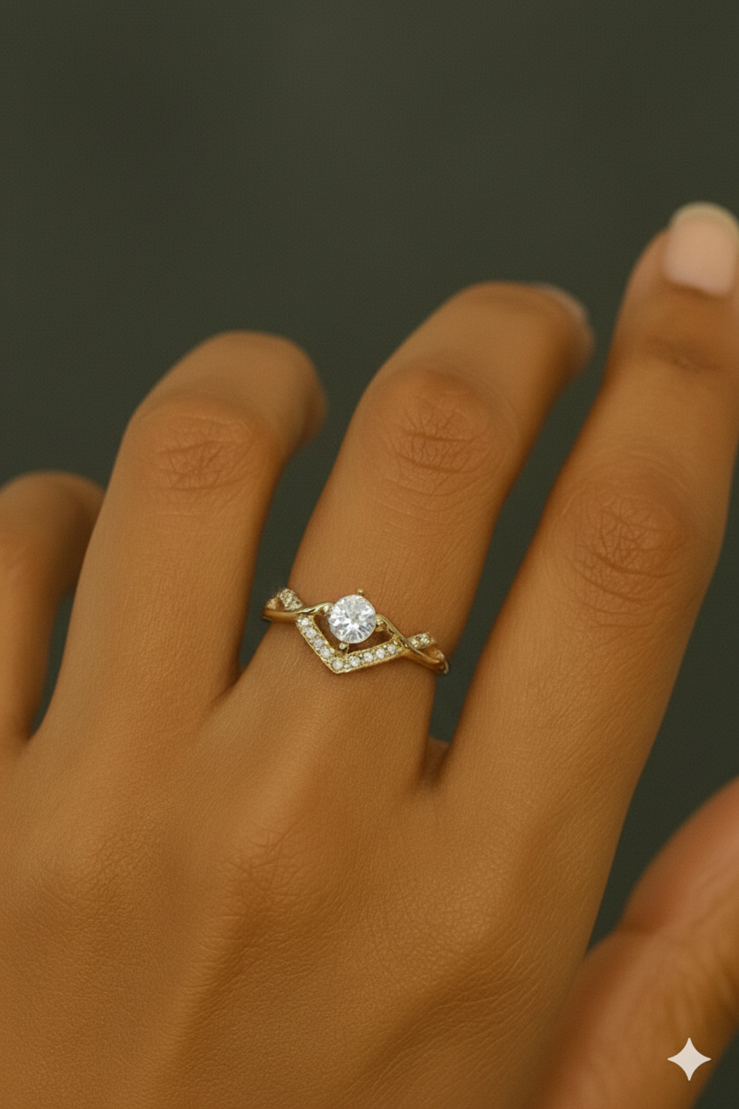 Heartzy 18k Gold plated Ring Adjustable Size