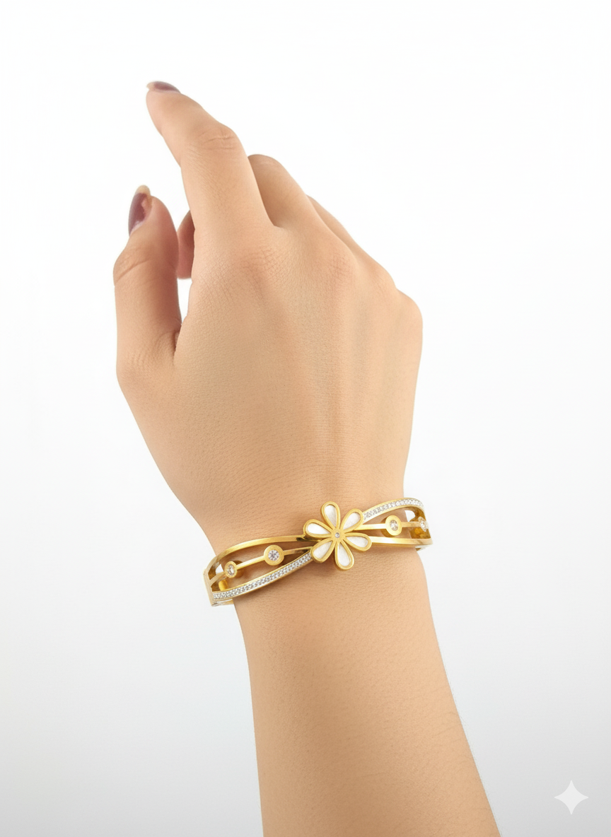 Flora Diamond Bracelet 18K Gold Plated