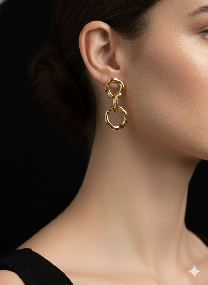 Floral Cuff Earrings 18k Gold Plated.