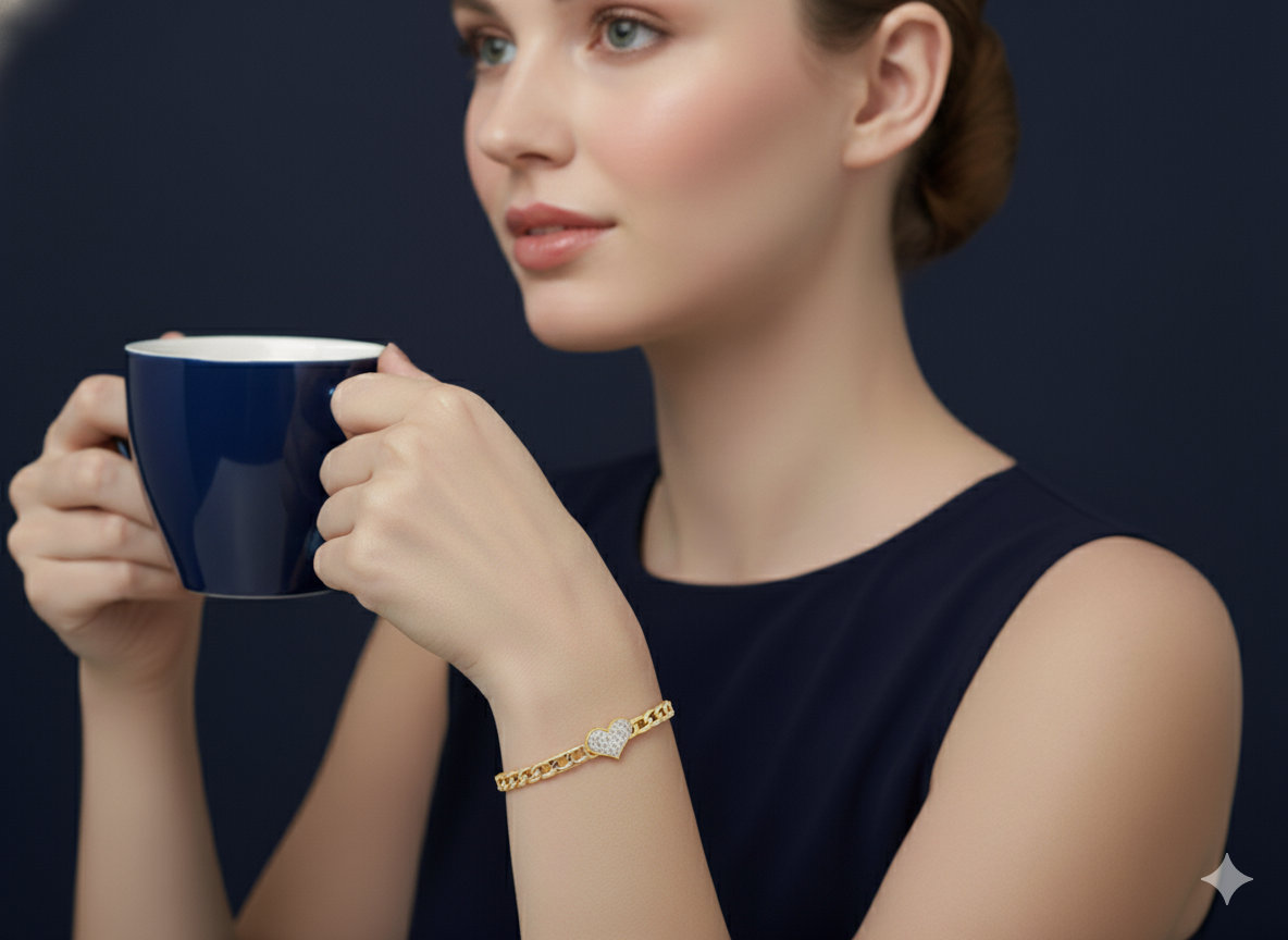 Heart Bracelet 18k Gold Plated