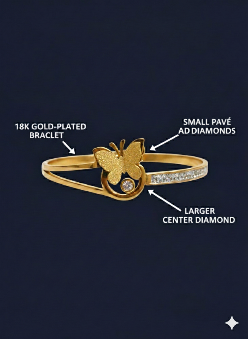 Butterfly Bliss Bracelet 18k Gold Plated
