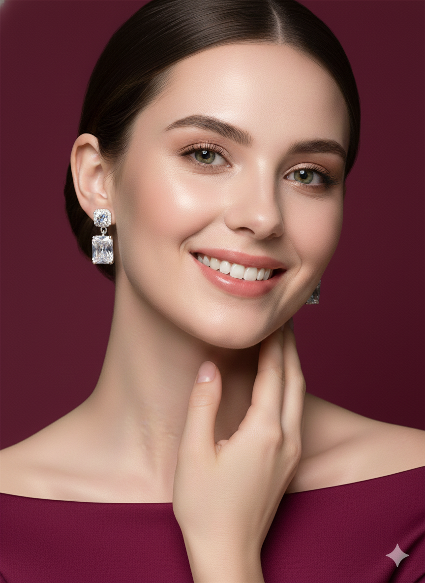 Platinum Grace Earrings Silver Rhodium Plated & Lab Grown Diamond