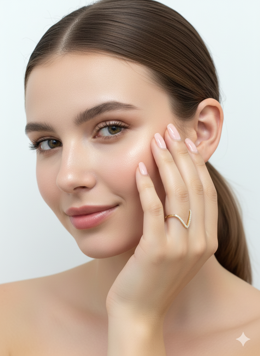 Velvet V Ring Gold Plated with AD Dimond