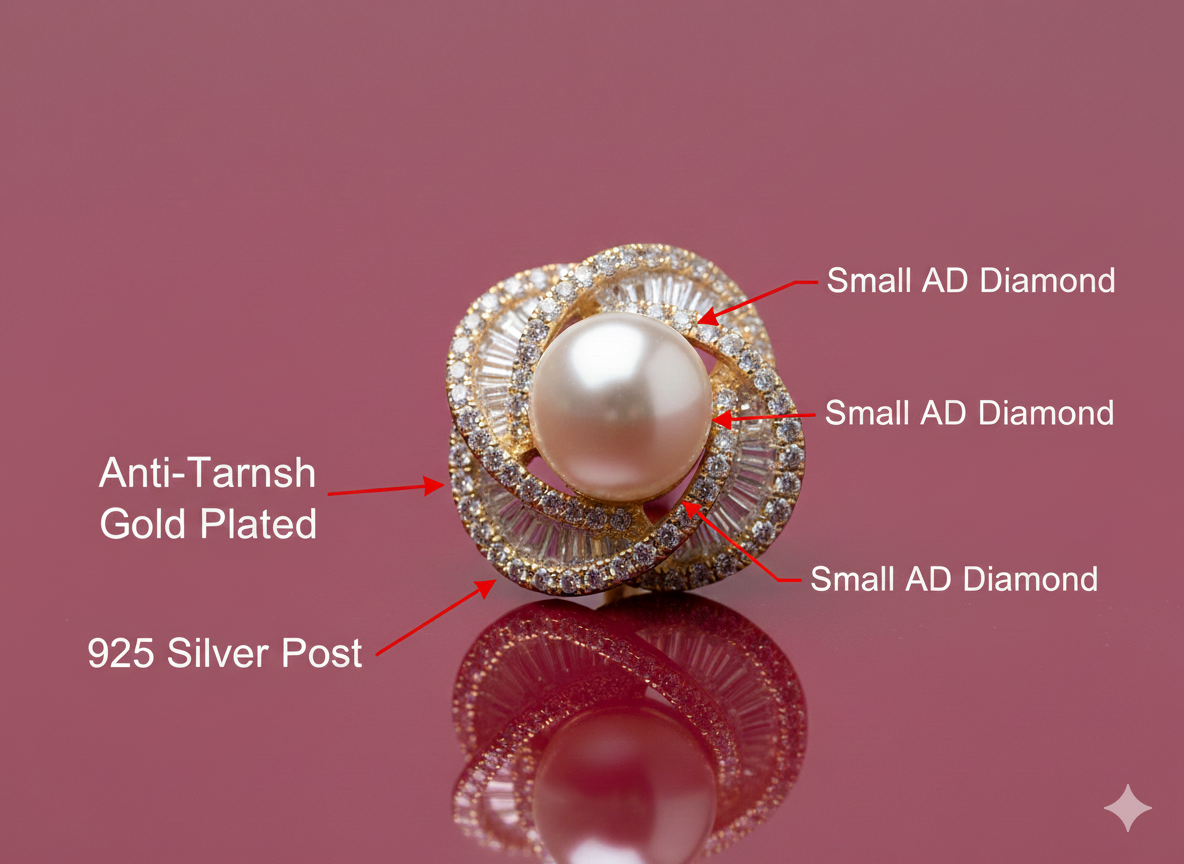 Royal Pearl Earrings 92.5 Starling Silver