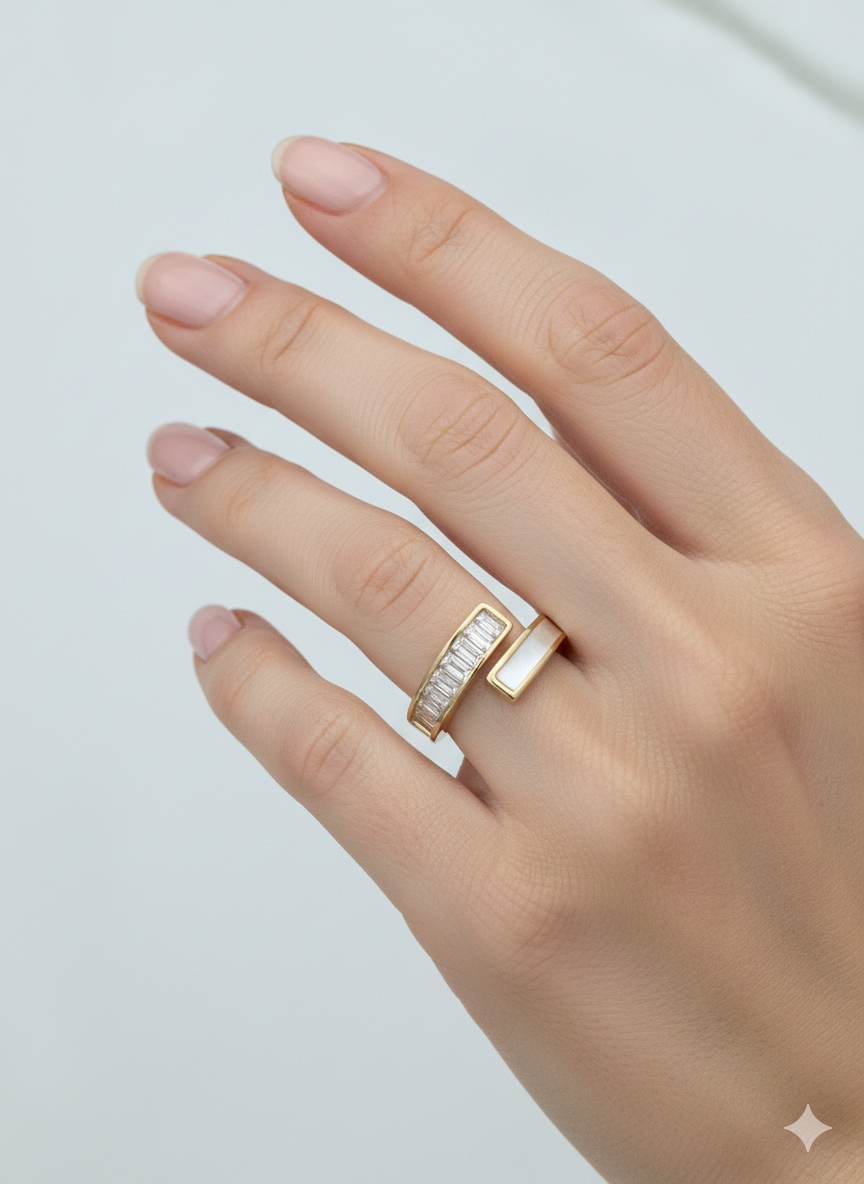 Infinity Glow Ring Gold Plated with Zirconia Diamond