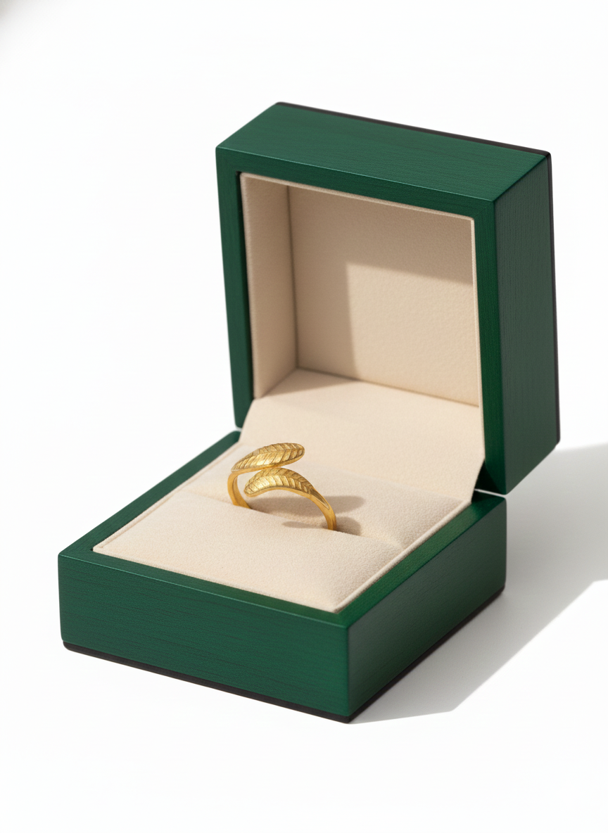 Golden Leaf Ring Gold Plated