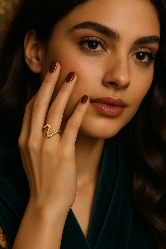 Zewrat Vee Gold Plated Ring