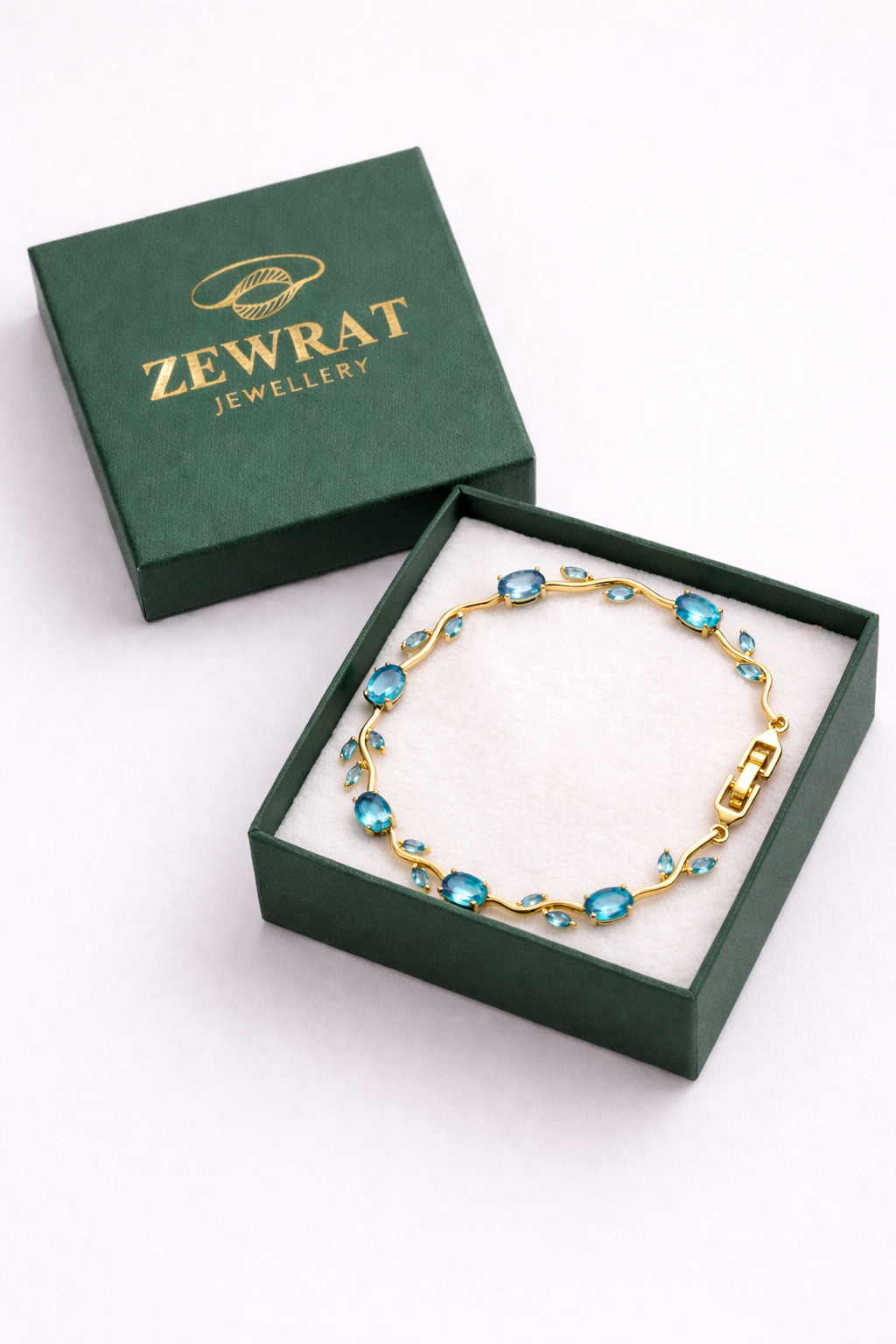 Tulip Blue Bracelet 18K Gold Plated