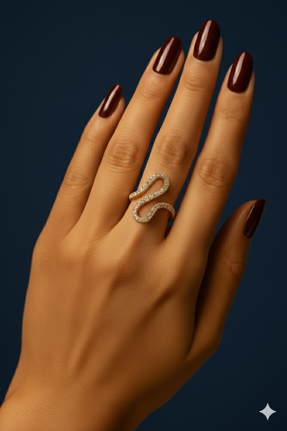 Curvea 18k Gold Plated Ring. Adjustable Size