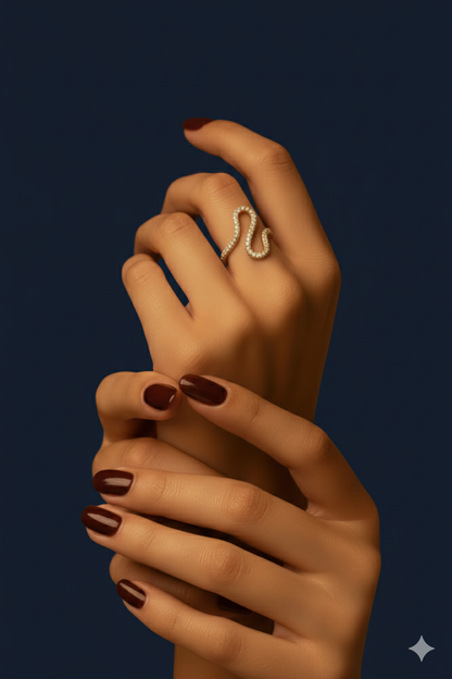 Curvea 18k Gold Plated Ring. Adjustable Size