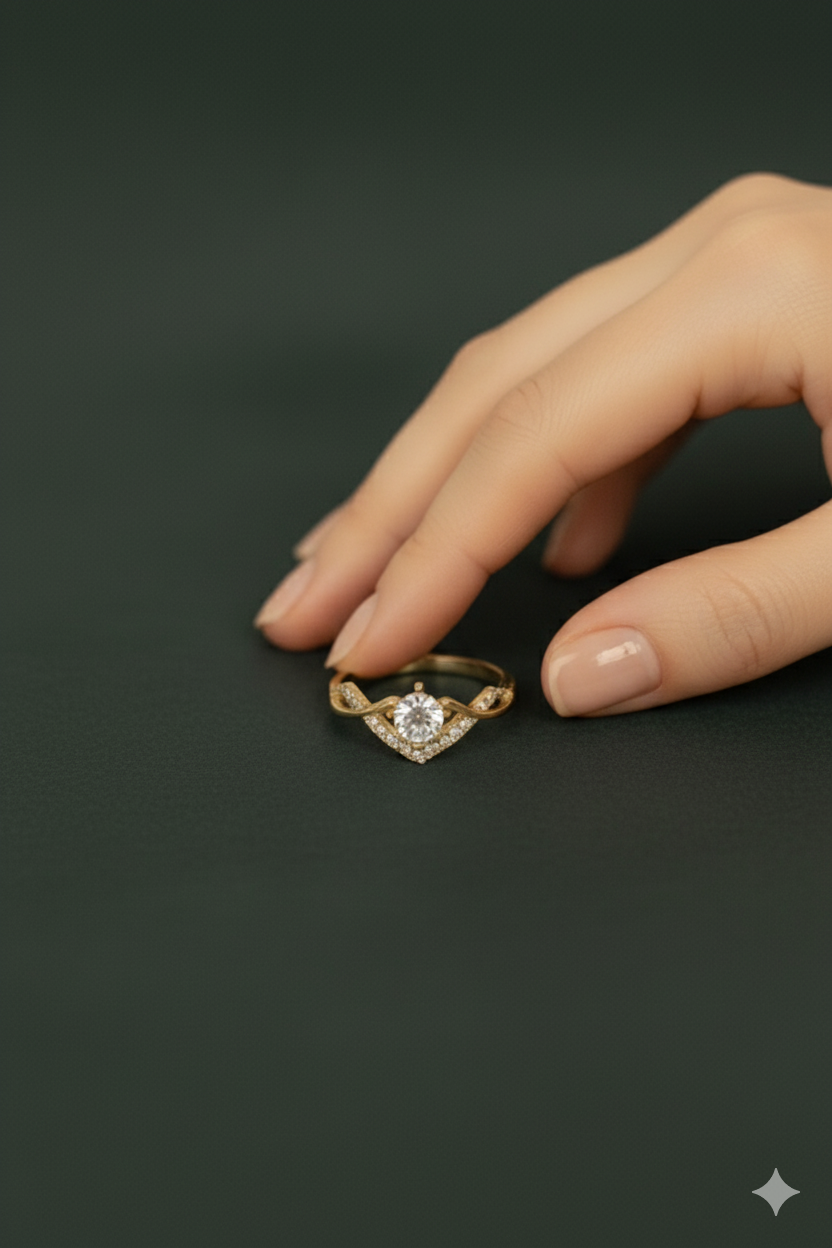 Heartzy 18k Gold plated Ring       Adjustable Size