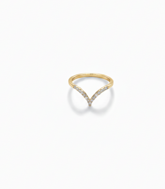 Chevron Ring  Gold Plated & Adjustable