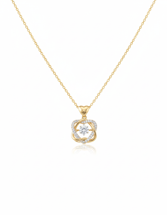 Dancing Diamond Pendant / Gold Plated