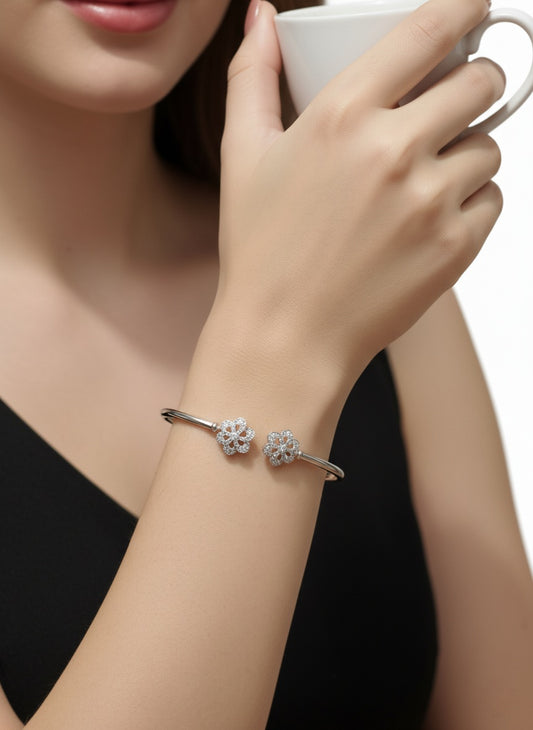 Showroom of Flower Silver Rhodium Plated