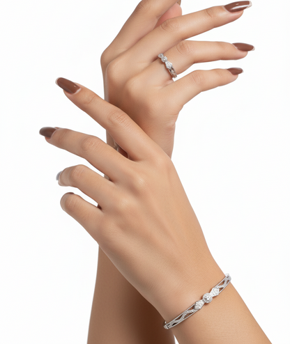 White Gold Harmony Set. With American Diamond