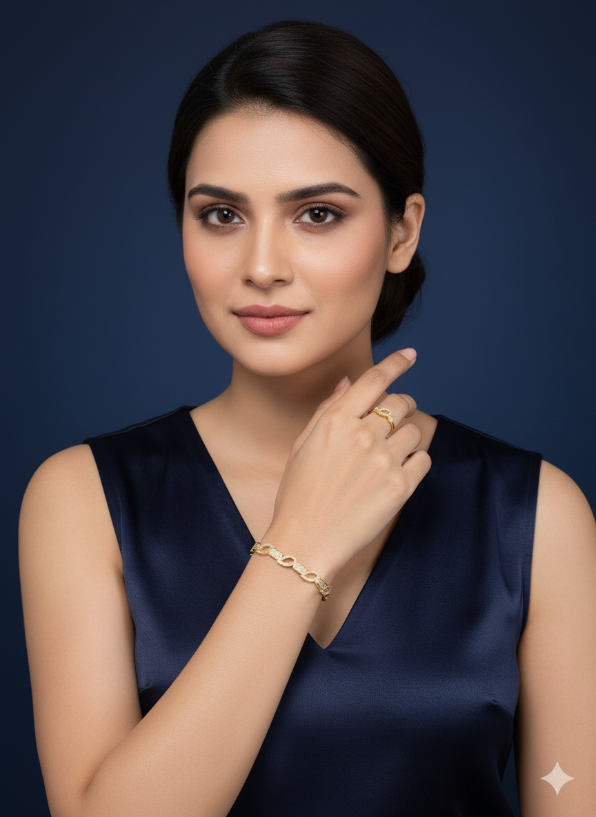 infinity Chain Bracelet 18k Gold plated.