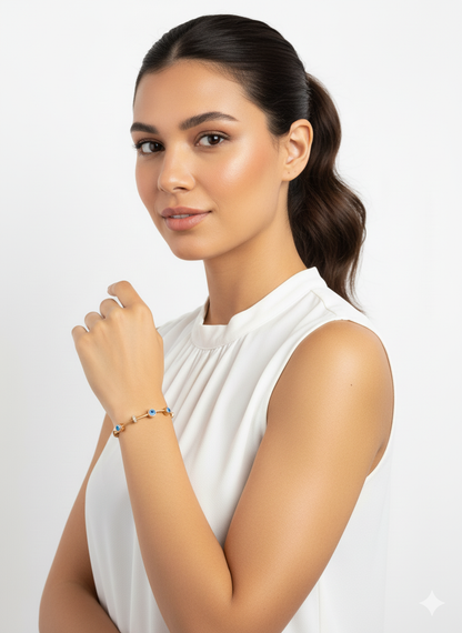 Evil Eye Bracelet 18k Gold Plated.