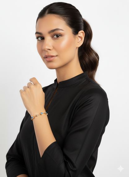 Evil Eye Bracelet 18k Gold Plated.