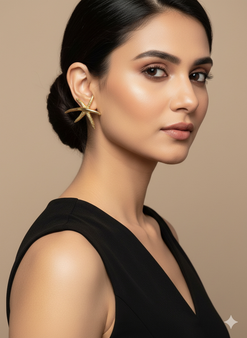 Starfish Earrings 18k Gold Plated.