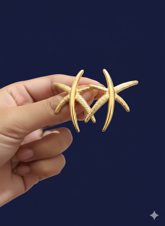 Starfish Earrings 18k Gold Plated.