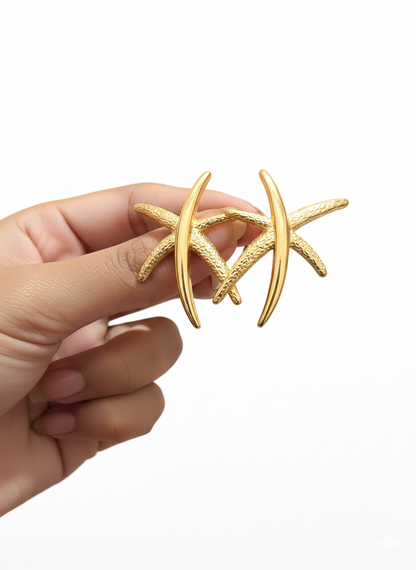 Starfish Earrings 18k Gold Plated.