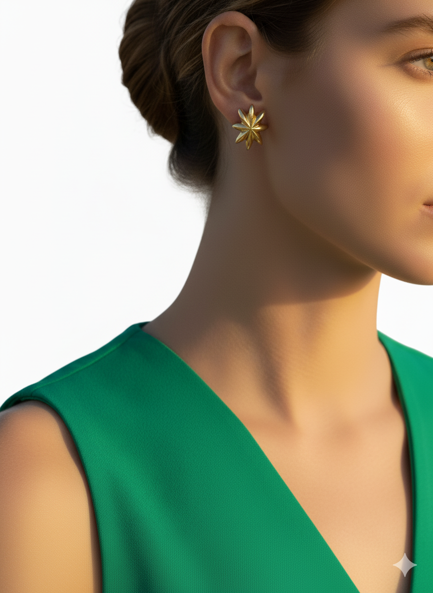 Starburst Earrings 18k Gold Plated.