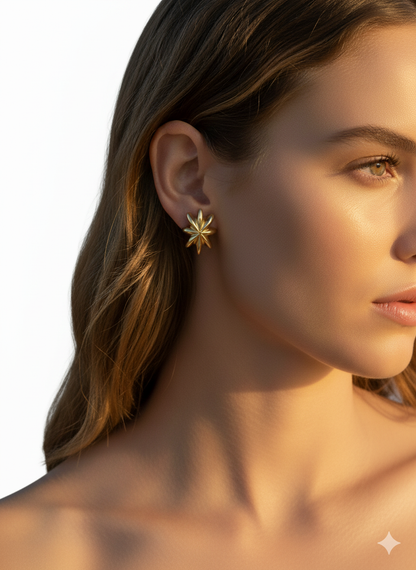 Starburst Earrings 18k Gold Plated.