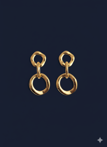 Floral Cuff Earrings 18k Gold Plated.