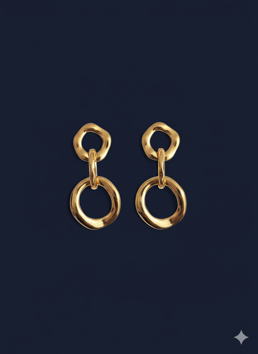 Floral Cuff Earrings 18k Gold Plated.