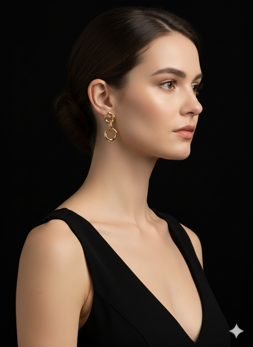 Floral Cuff Earrings 18k Gold Plated.