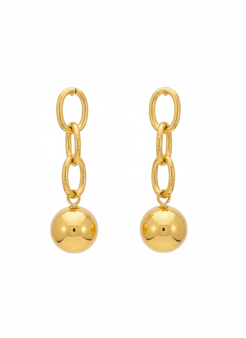 Ball Earrings 18k Gold Plated
