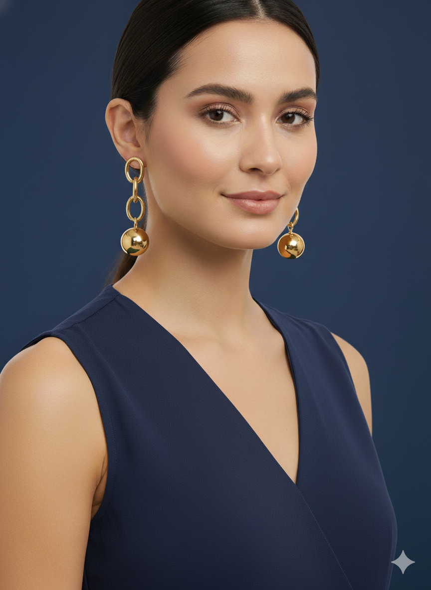 Ball Earrings 18k Gold Plated