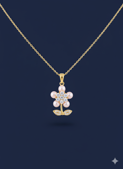 The Petal Perl Necklace 18K Gold Plated.