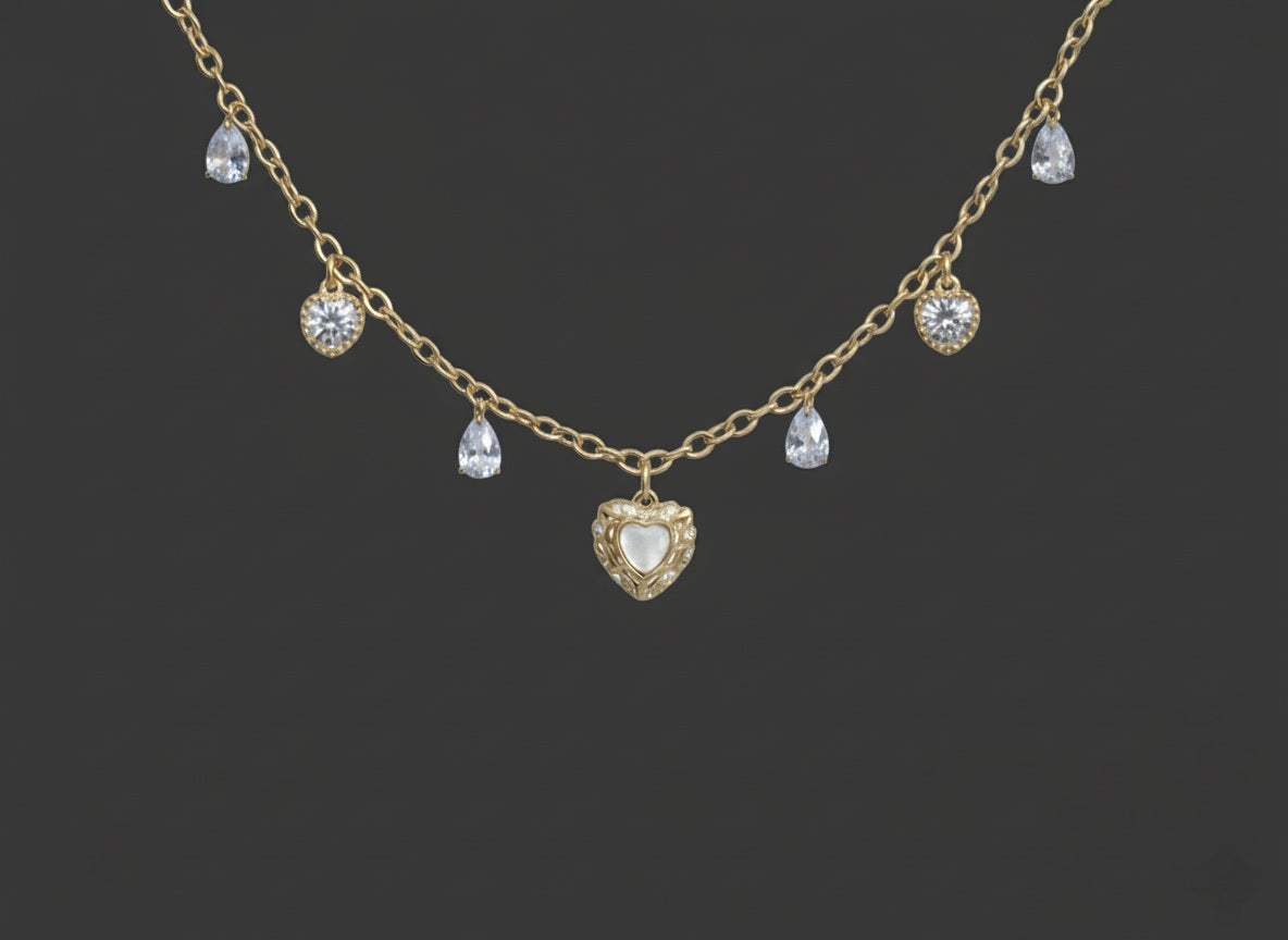 Heart Fall Anklet 18K Gold Plated.