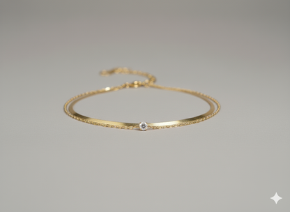 Duet Anklet 18K Gold Plated.