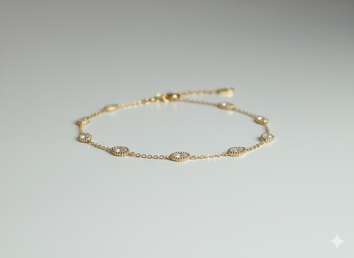 Charm Anklet 18k Gold Plated.