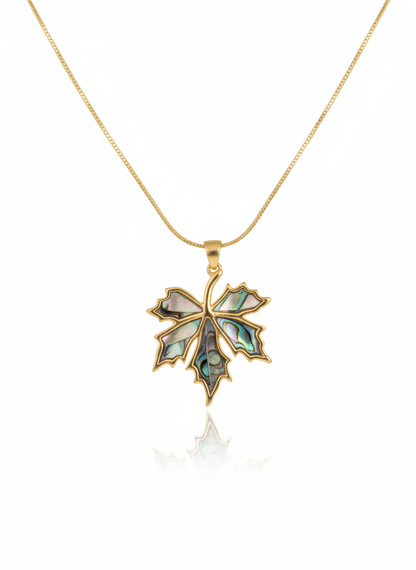 Golden Autumn Leaf necklace 18k Gold Plated