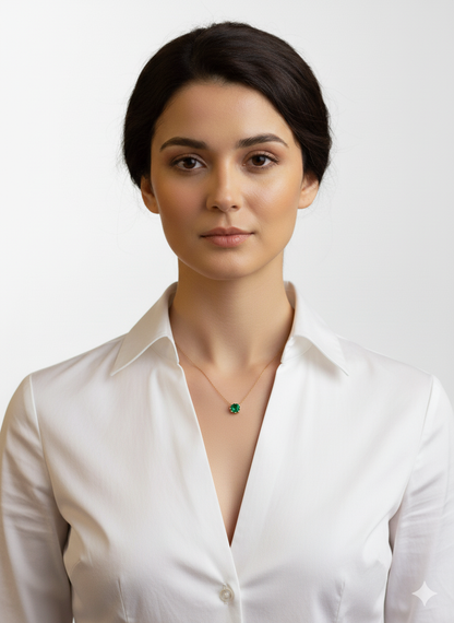 Floating Gem Pendant 18k Gold Plated.