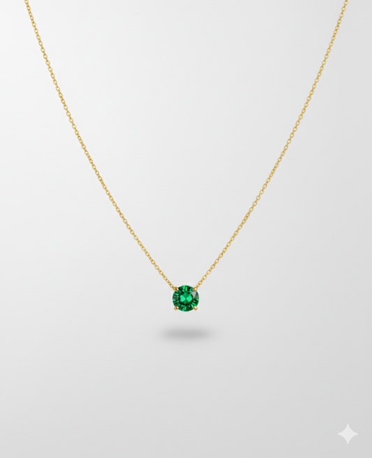 Floating Gem Pendant 18k Gold Plated.