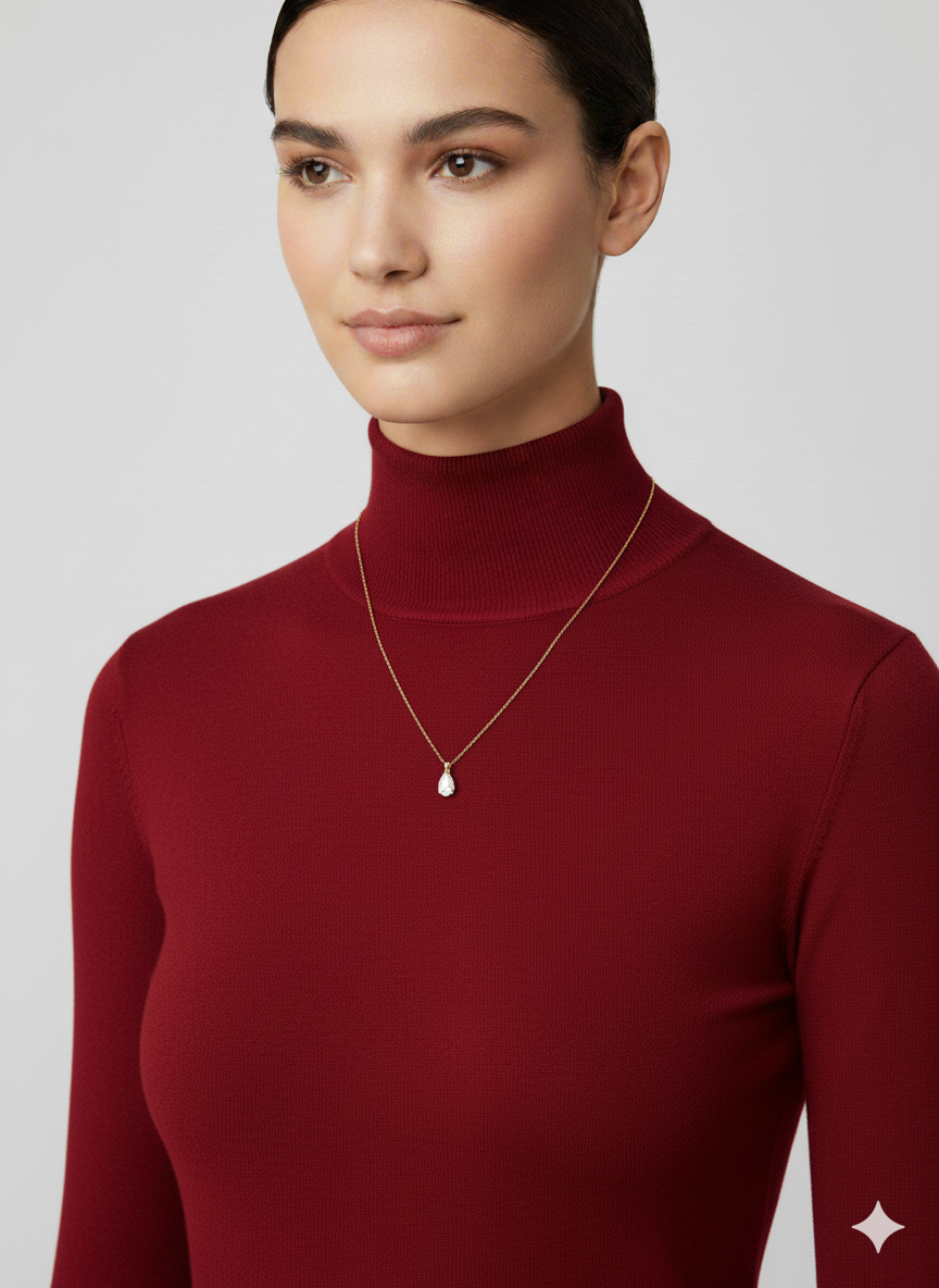 Pear Solitaire Pendant 18k Gold Plated.