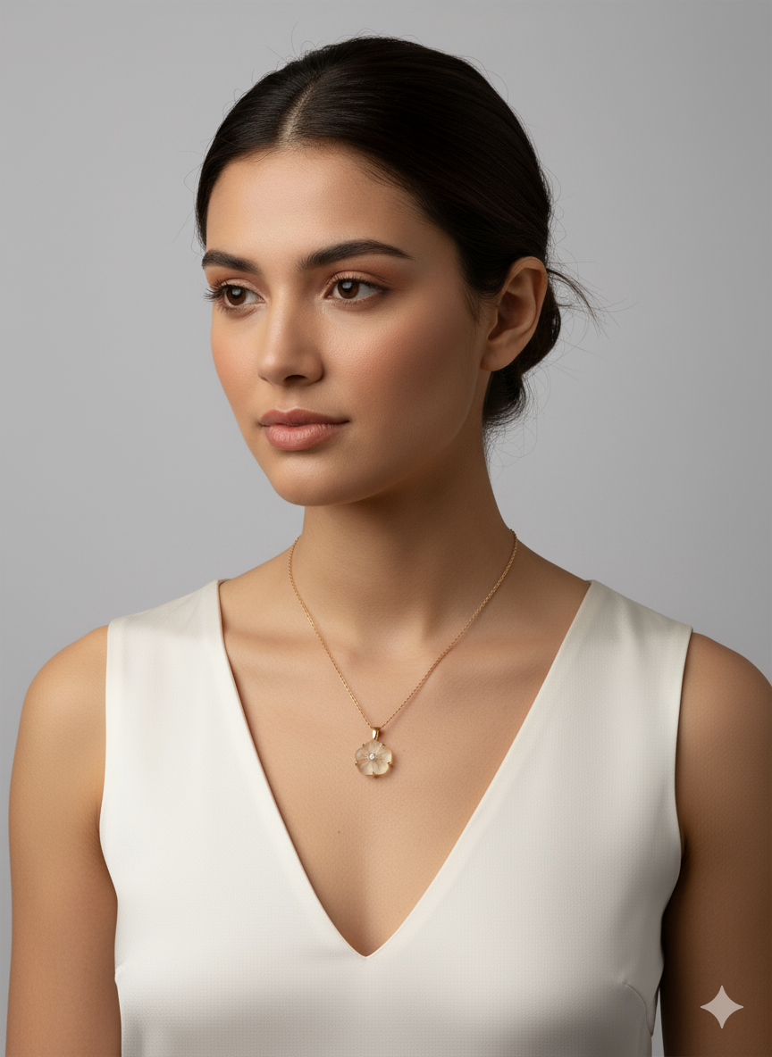 Pear Solitaire Pendant 18k Gold Plated.