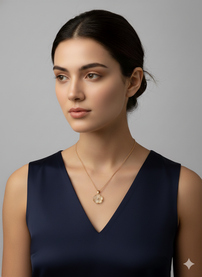 Frozen Dewdrop Necklace 18K Gold Plated.
