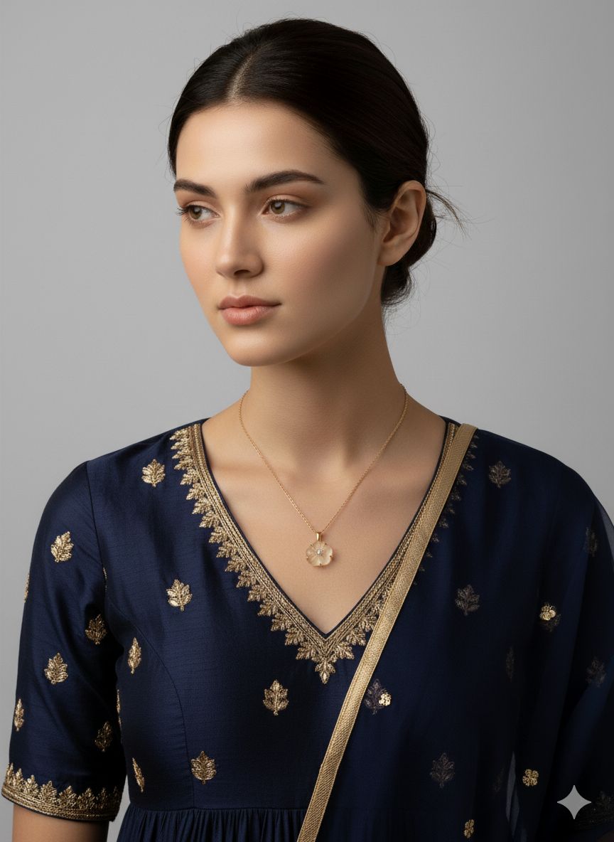 Frozen Dewdrop Necklace 18K Gold Plated.