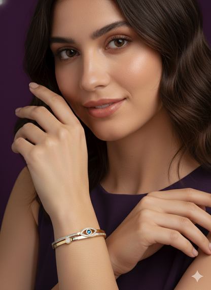 Evil Eye Galaxy Bracelet 18k Gold Plated.