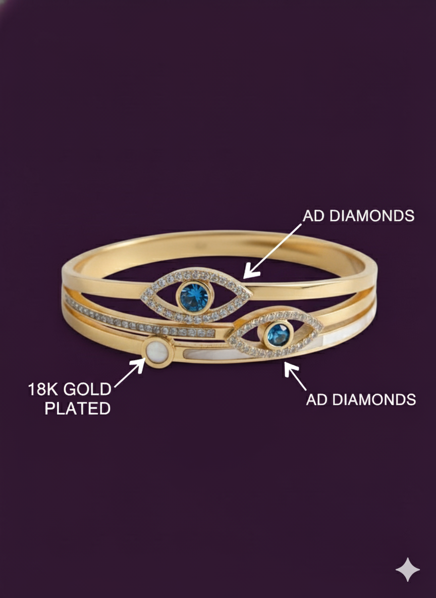 Evil Eye Galaxy Bracelet 18k Gold Plated.