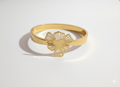 Sparkle Quad Flower 18K Gold Plated Bracelet.