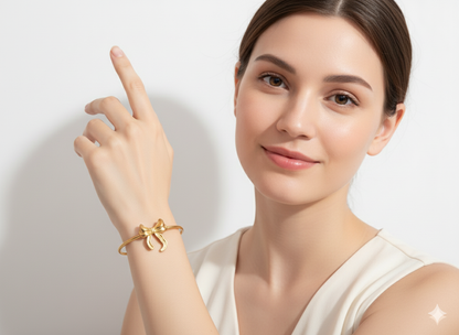 Twirl n Tie Bow Bracelet 18K Gold Plated.
