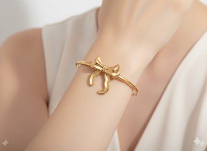 Twirl n Tie Bow Bracelet 18K Gold Plated.