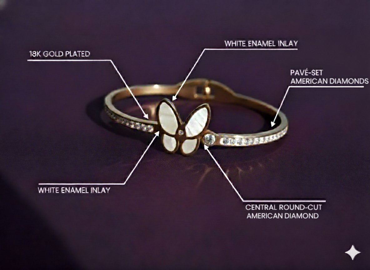 Zew Wings Bracelet 18k Gold Plated.