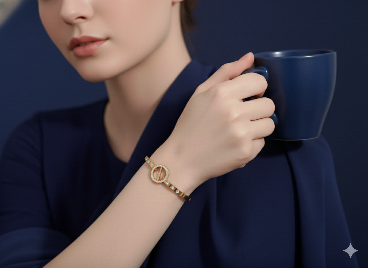 Gold Line Bracelet 18k Gold Plated.